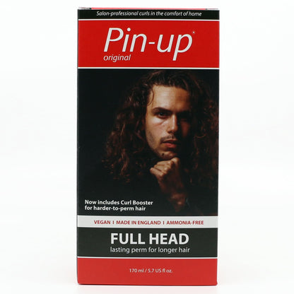 Back label of Pin-Up Home Perm Kit showing the vegan ingredient list and product specifications.