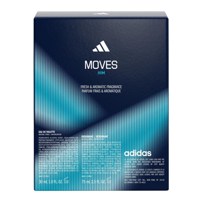 Adidas Moves for Him gift set box branding detail