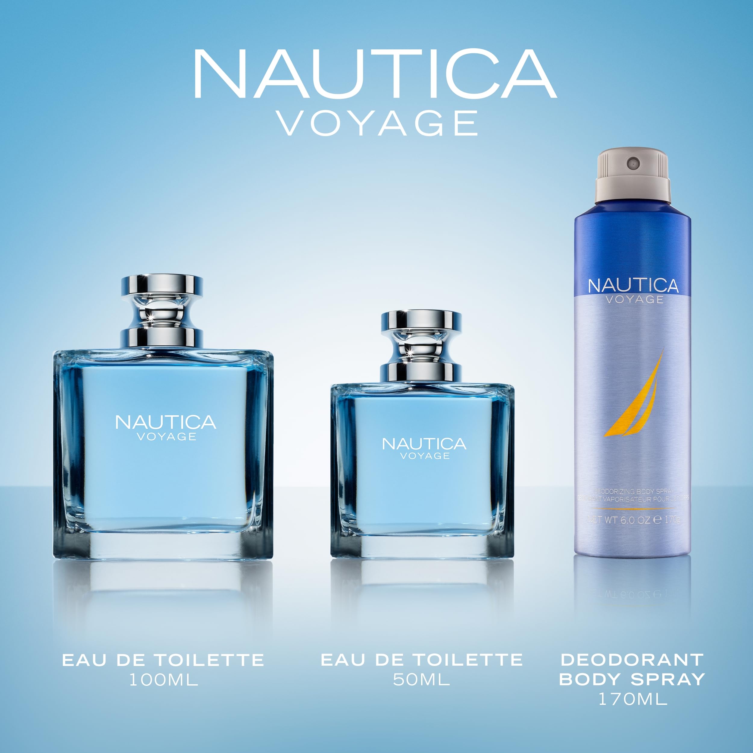 Full contents of Nautica Voyage men's fragrance gift set