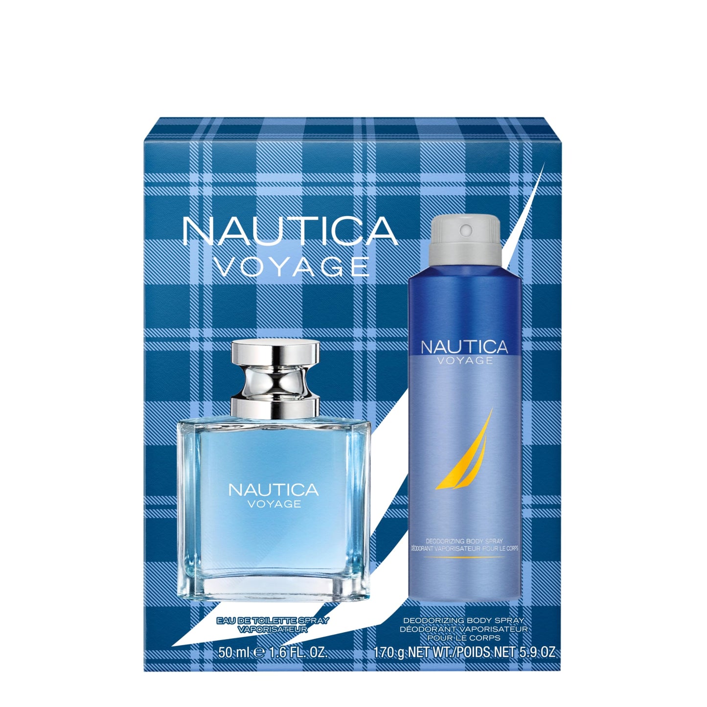Side profile of Nautica Voyage gift set components