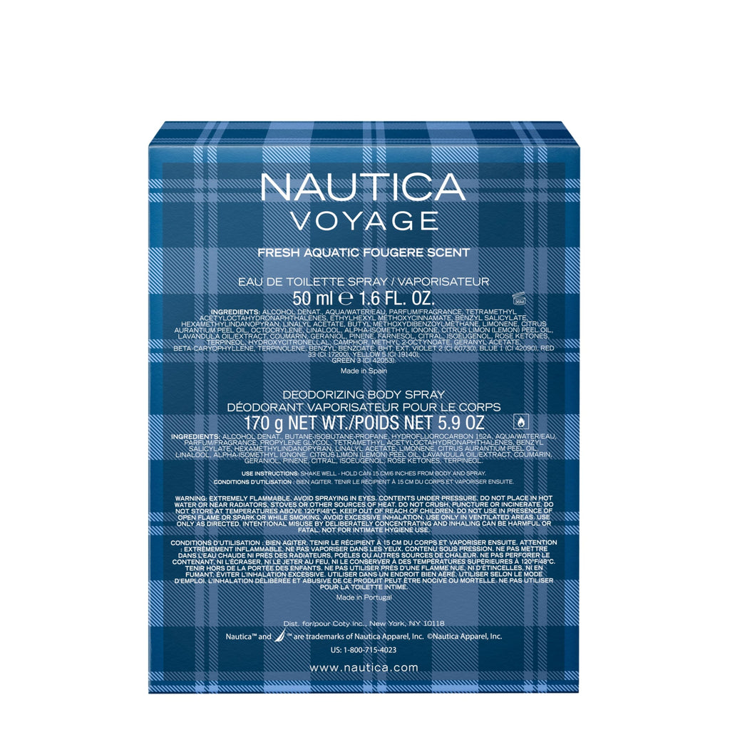 Nautica Voyage Eau de Toilette and body spray combo