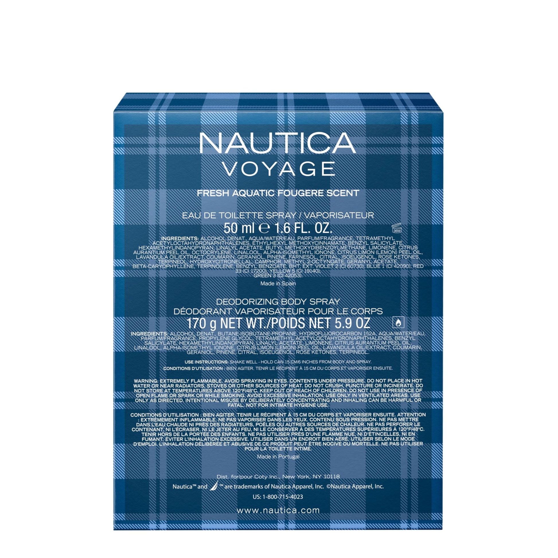 Nautica Voyage Eau de Toilette and body spray combo