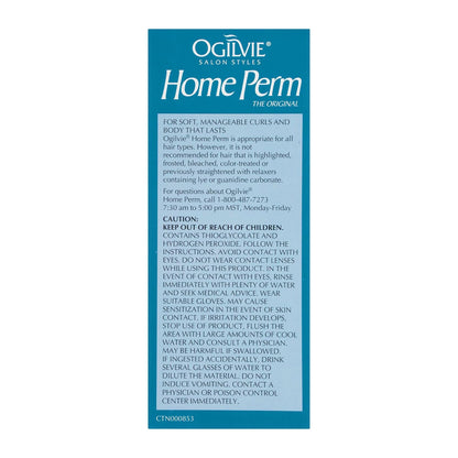 Ogilvie heat activated home perm kit unboxed showing waving lotion and neutralizer bottles