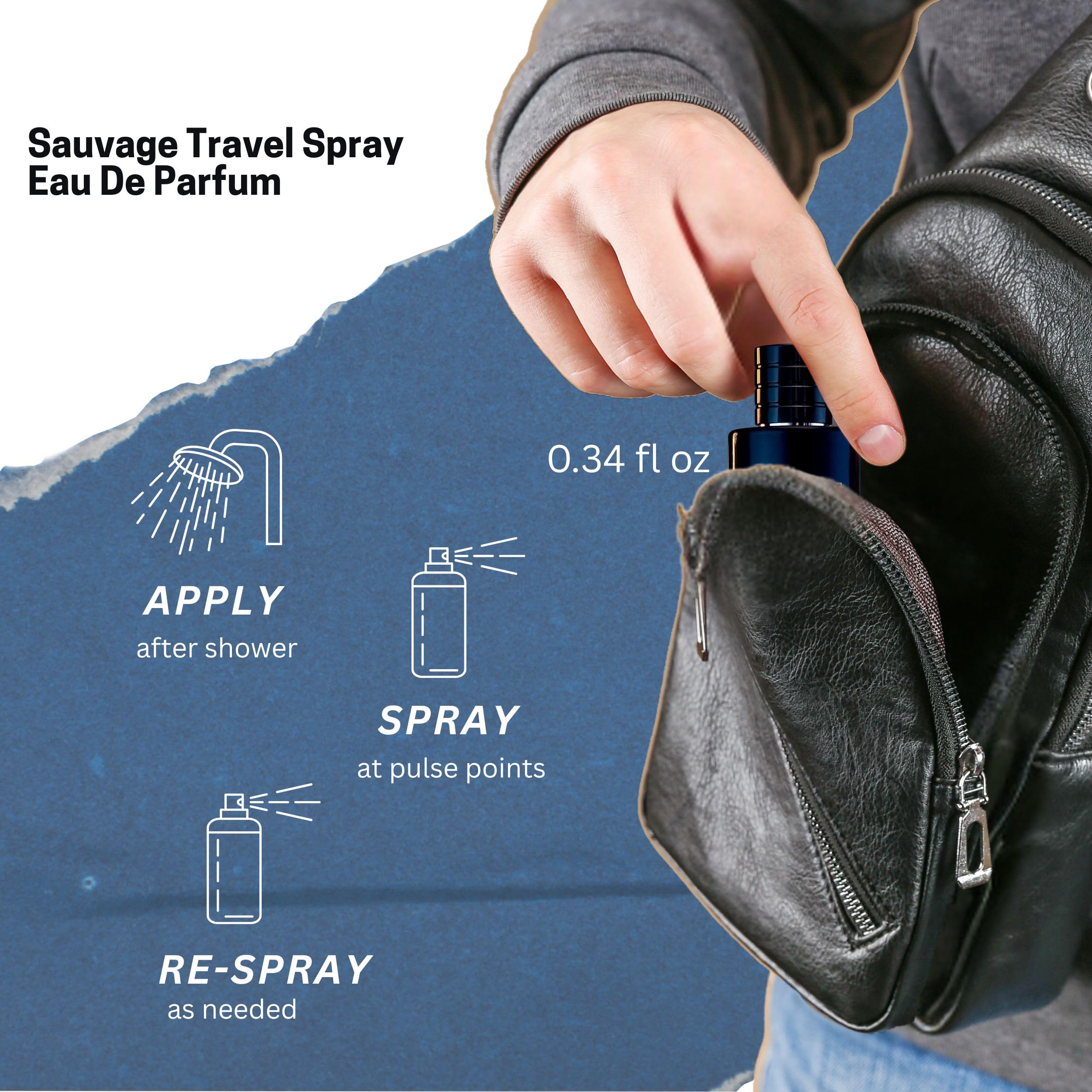 Top view of Dior Sauvage travel essentials set.
