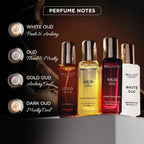 Side profile of the Bella Vita Luxury Oud Experience premium perfume box