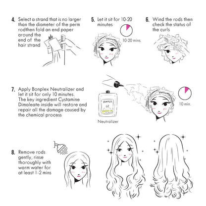 Bonplex Clinic Perm professional salon pouch for color treated and chemically treated hair.