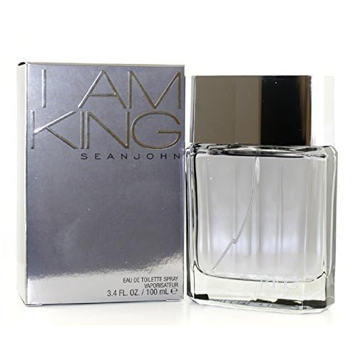Side angle view of the silver Sean John cologne container
