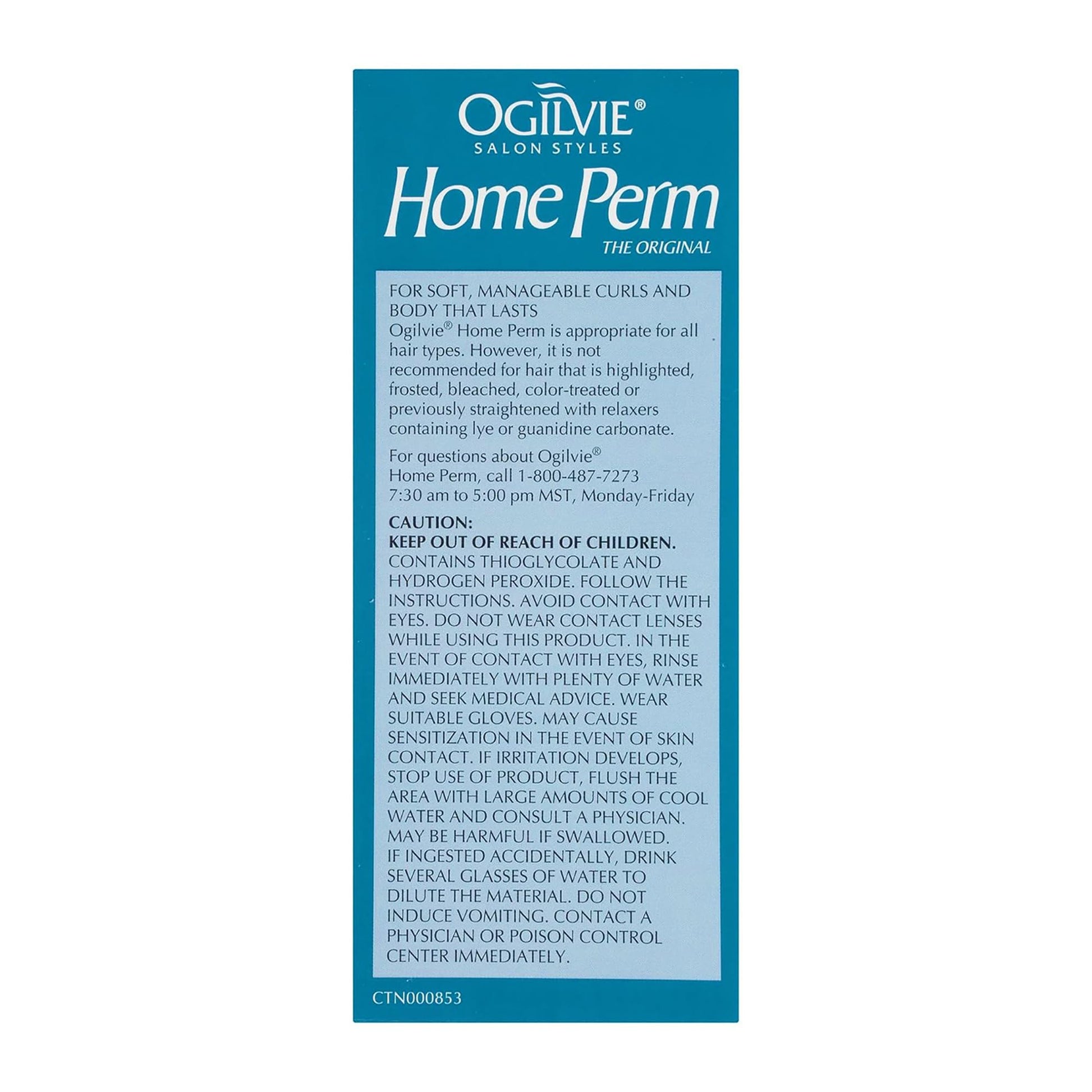 Ogilvie pre perm and post perm conditioner packets designed for hair moisture balance.