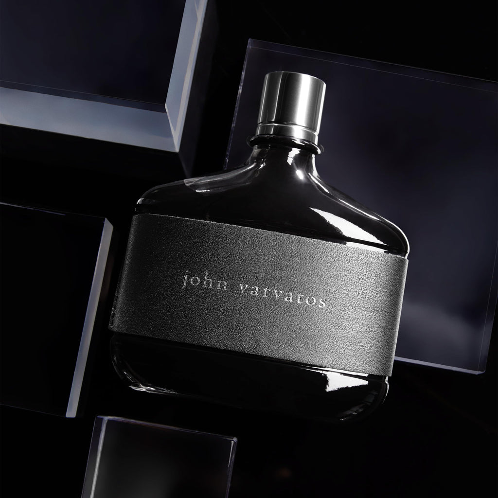 John Varvatos Men spicy woody perfume bottle on a clean backdrop