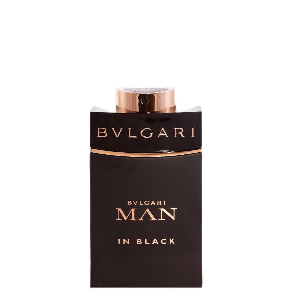 Luxury men's fragrance Bvlgari Man In Black packaging box close up view