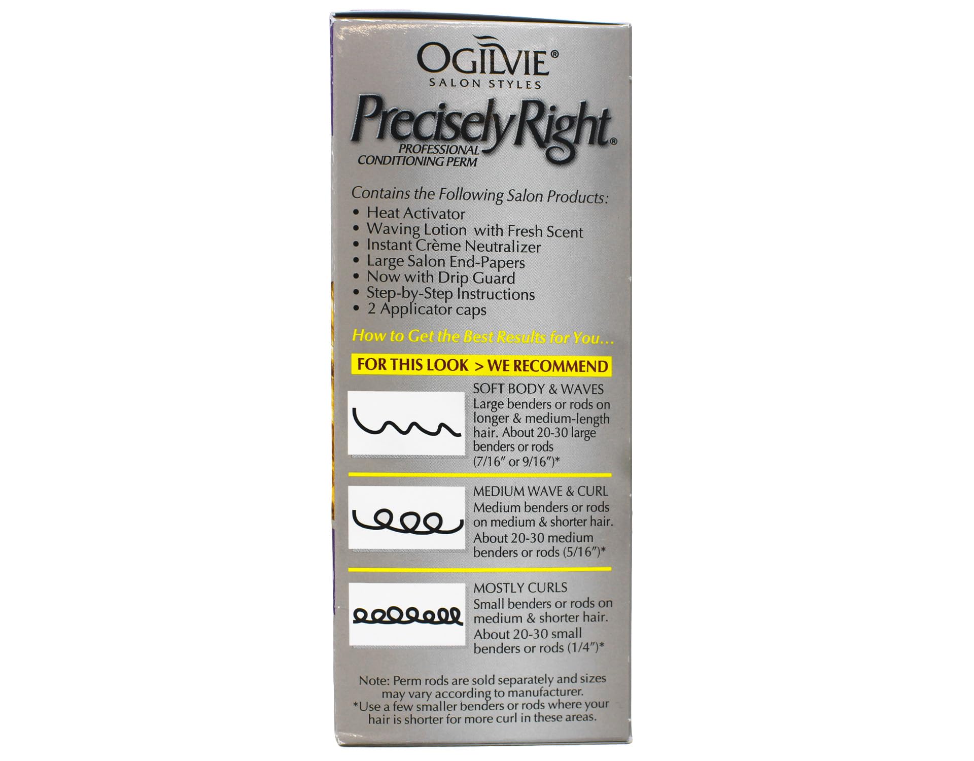Ogilvie salon styles precisely right home perm box showing collagen ingredients