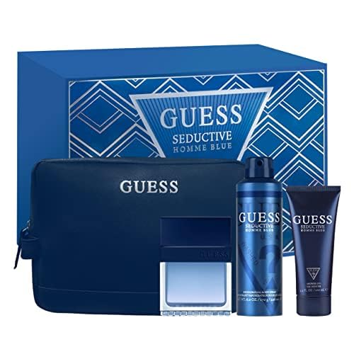 Close up of Guess Seductive Homme Blue Eau de Toilette bottle