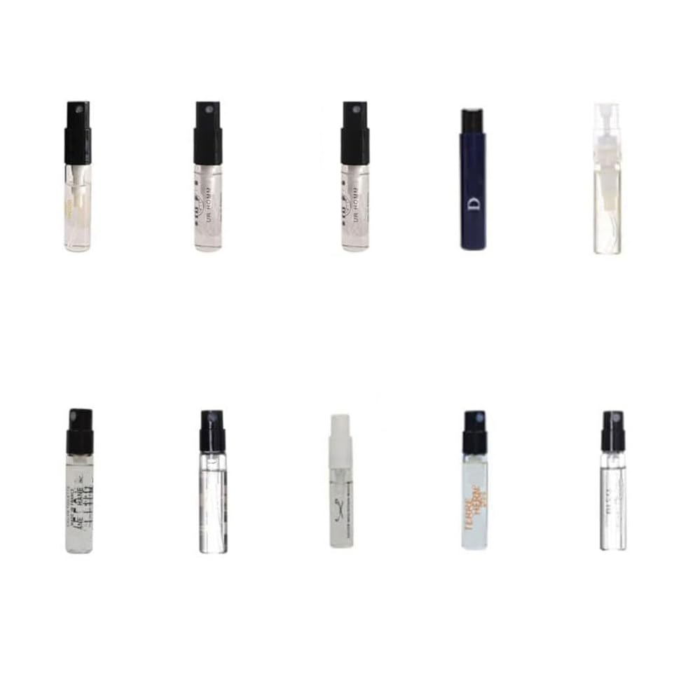 Close up view of BPAAT luxury cologne mini vials for men