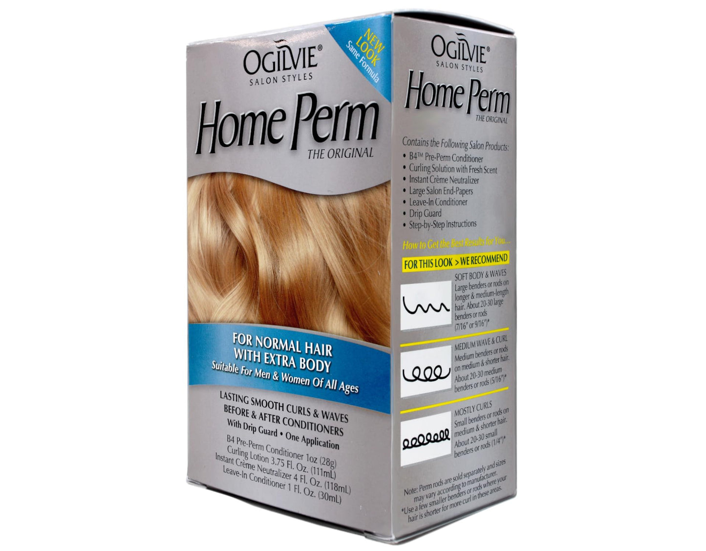 Ogilvie permanent waving lotion and activator bottles side view