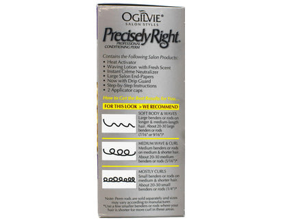 The complete contents of the Ogilvie color-treated hair perm kit including activator and neutralizer bottles.