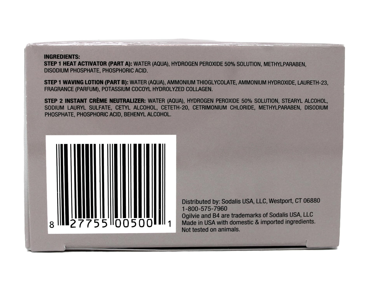 Close up of the ingredient list and auto-timing formulation details on the Ogilvie box.