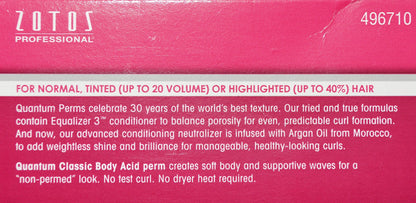 Quantum salon wave texturizing solution for normal, tinted, or highlighted hair types.