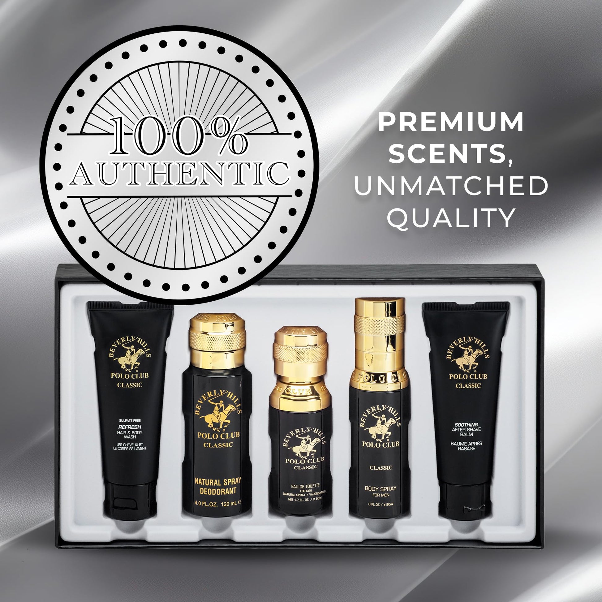 Beverly Hills Polo Club gift set for men branding close up