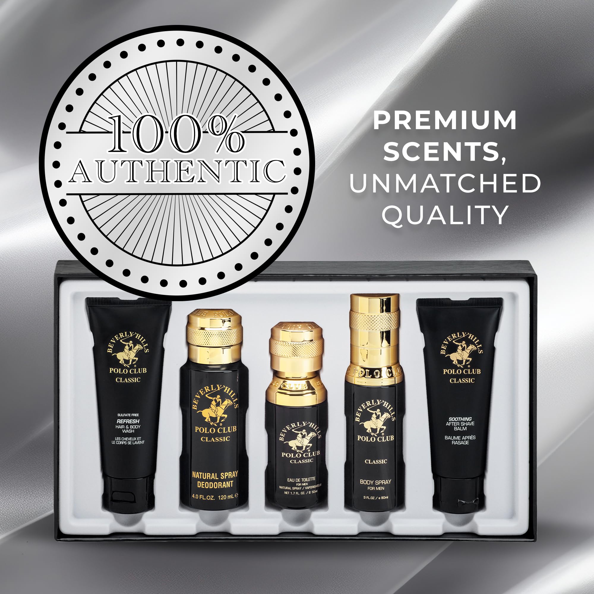 Beverly Hills Polo Club gift set for men branding close up
