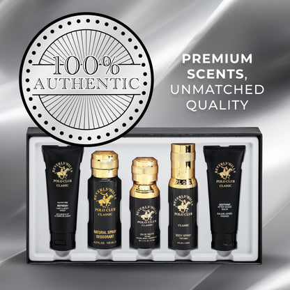 Beverly Hills Polo Club gift set for men branding close up