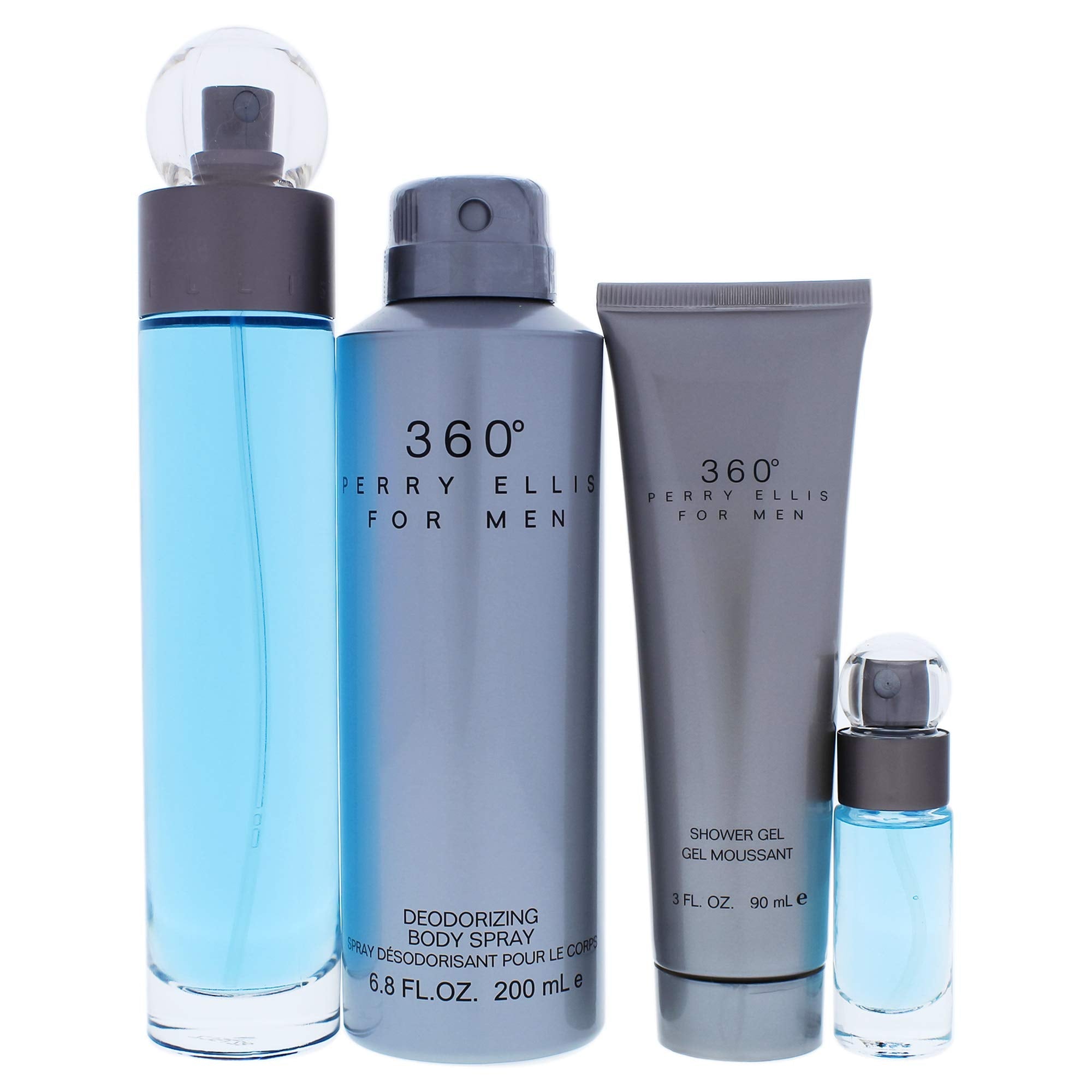 Perry Ellis luxury men grooming kit featuring Eau de Toilette and deodorizing body spray