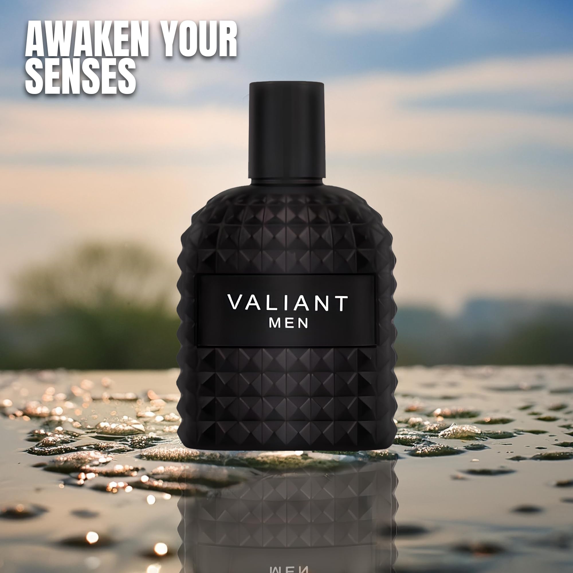 Valiant Eau De Parfum black textured bottle