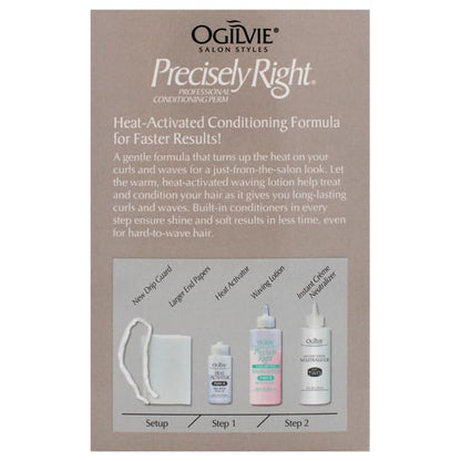 Ogilvie home perm kit box detailing heat-activated formula for normal hair