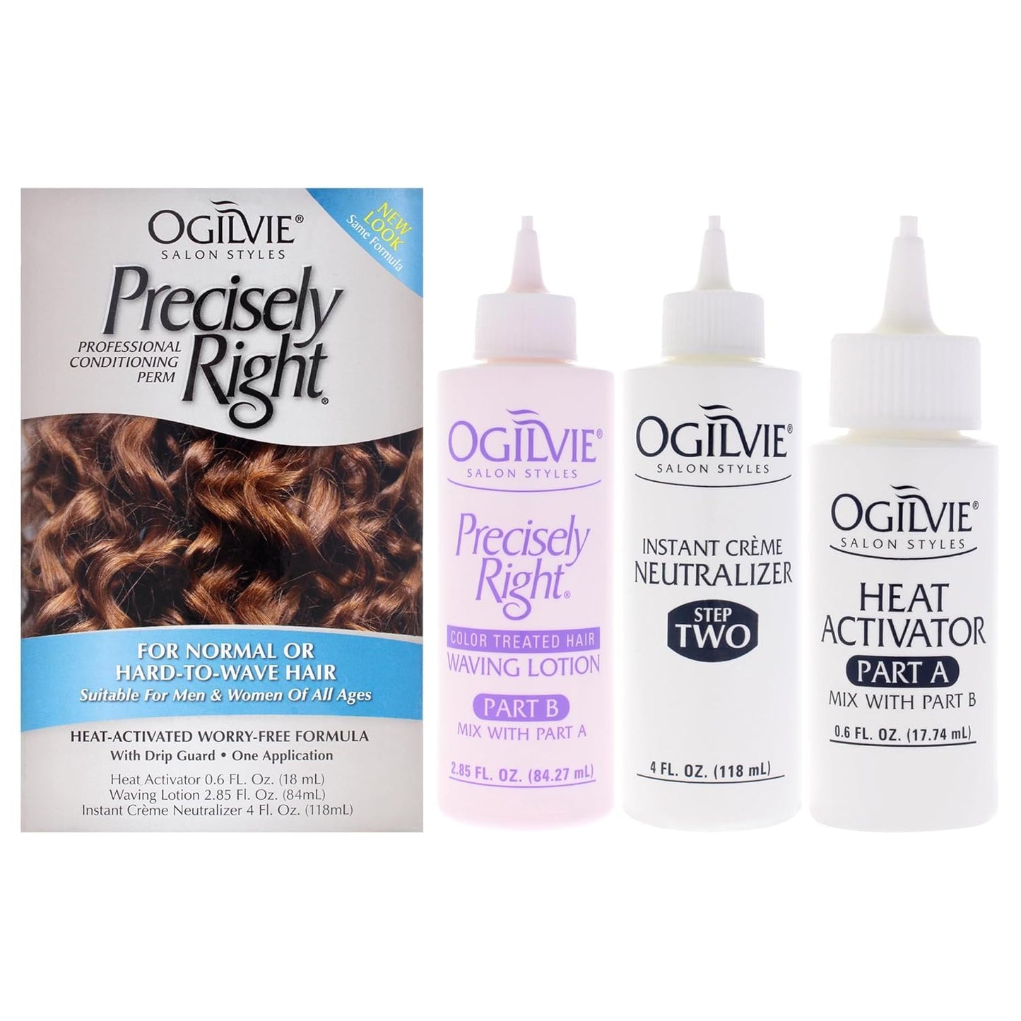 Ogilvie conditioning waving lotion bottle with drip guard application feature