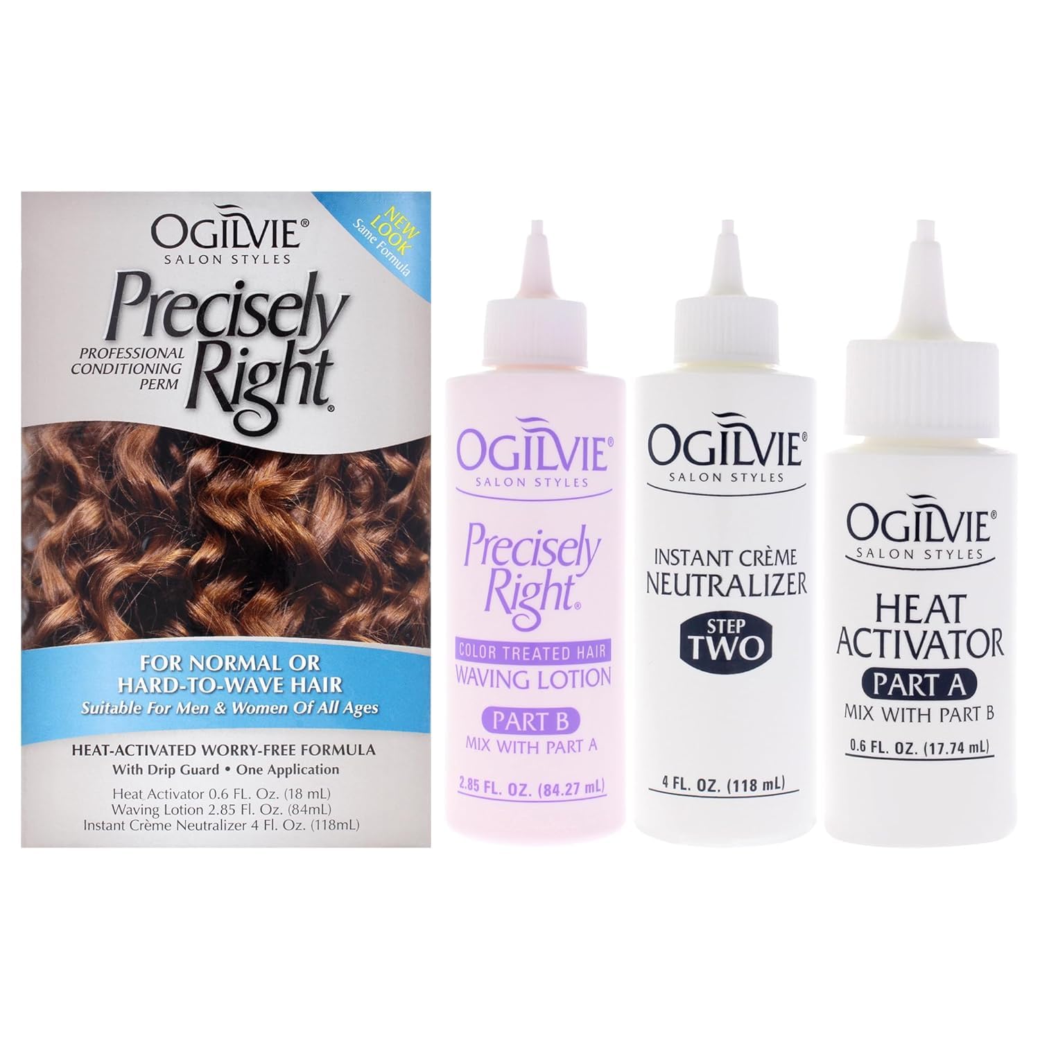 Ogilvie conditioning waving lotion bottle with drip guard application feature