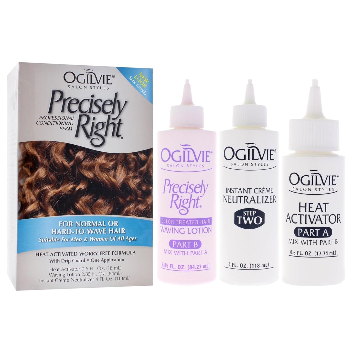 Ogilvie home perm application kit contents including activator and lotion