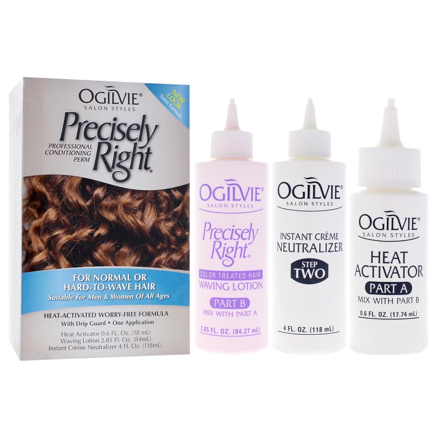 Ogilvie home perm application kit contents including activator and lotion
