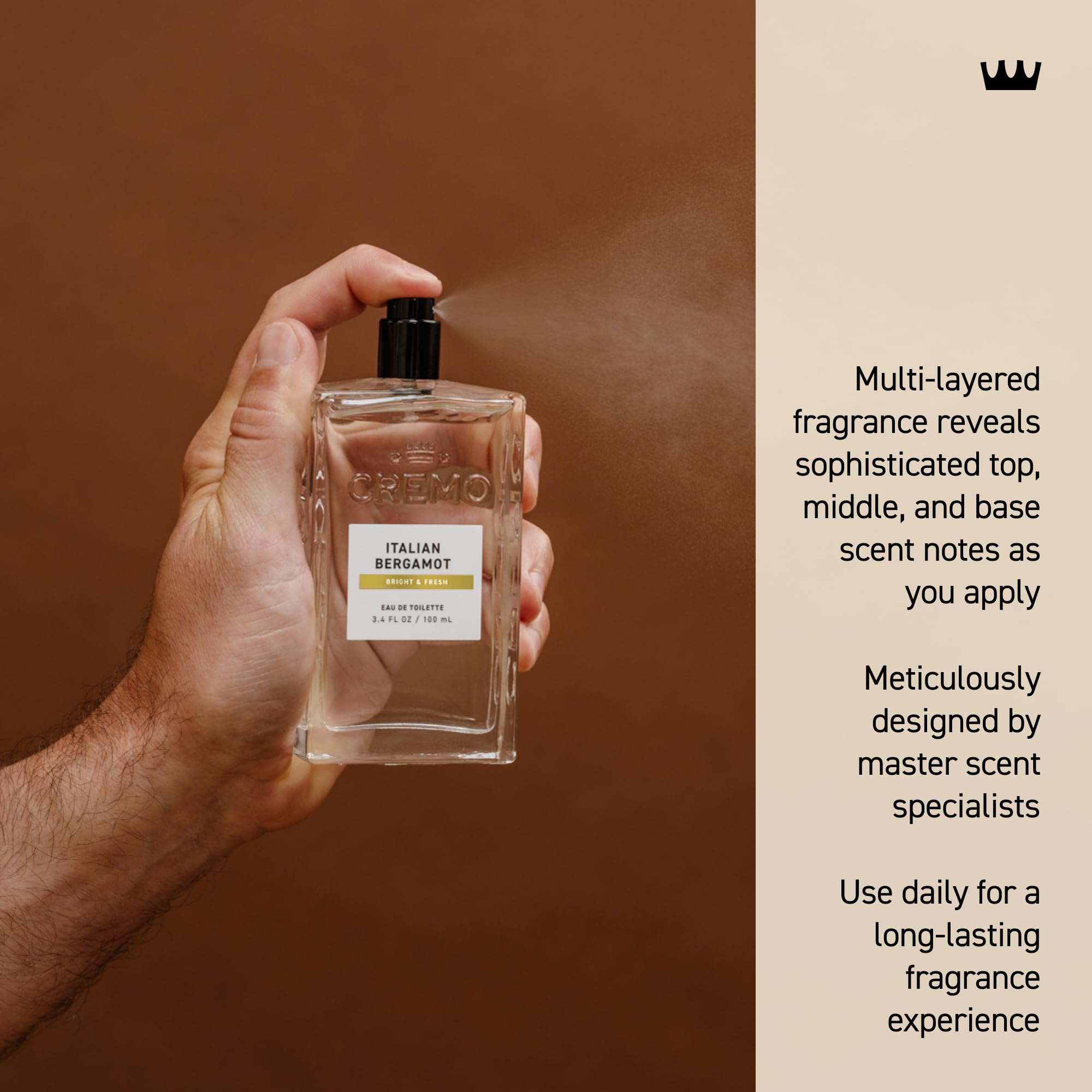 Top down view of the three piece Cremo mens gift set