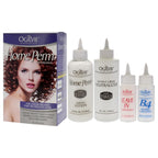 Close up of Ogilvie heat activated home perm solution lotion and neutralizing bottles.