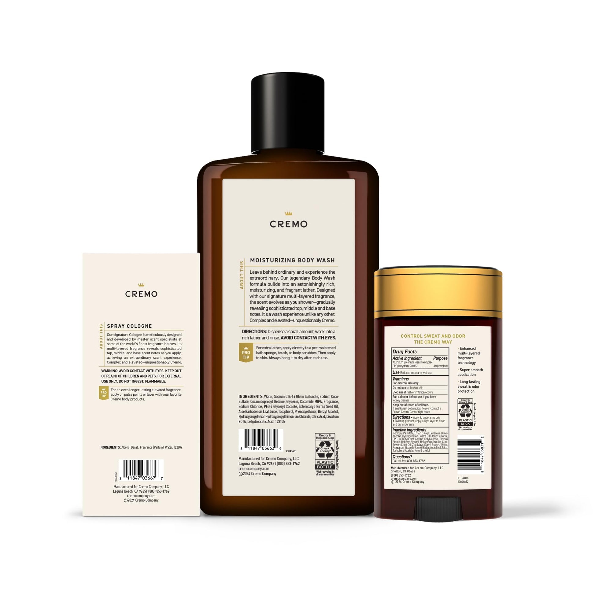 Cremo Italian Bergamot collection displayed for gift giving
