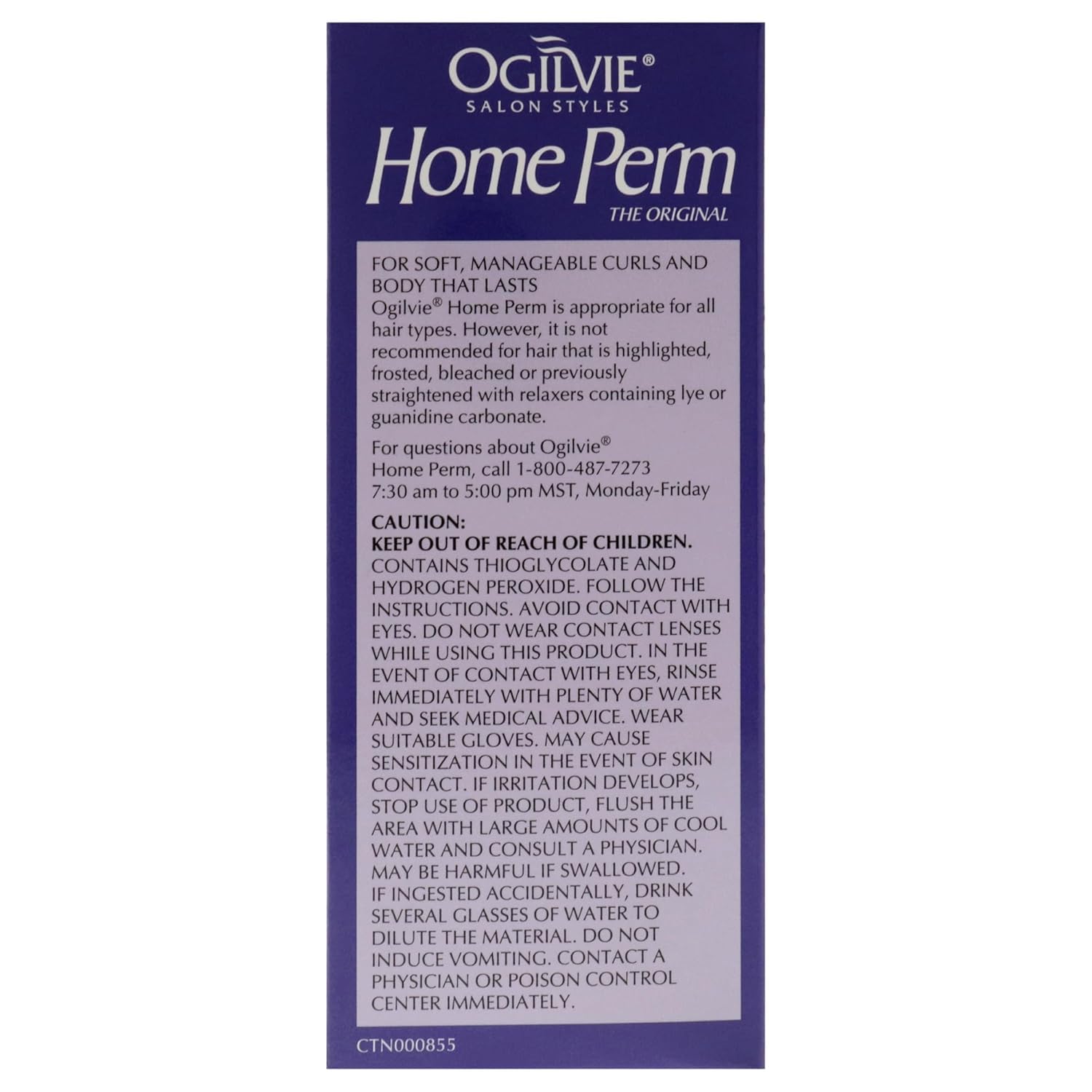 Ogilvie permanent curling wave kit components layout for professional home hair transformation.