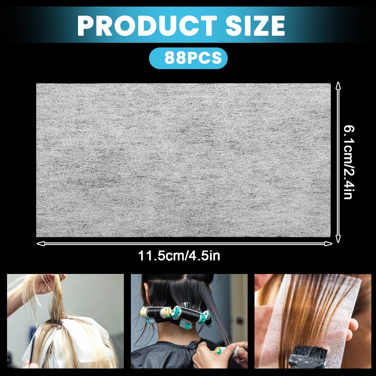 Close up view of high temperature resistant tissue papers for professional hot and cold hair perming.