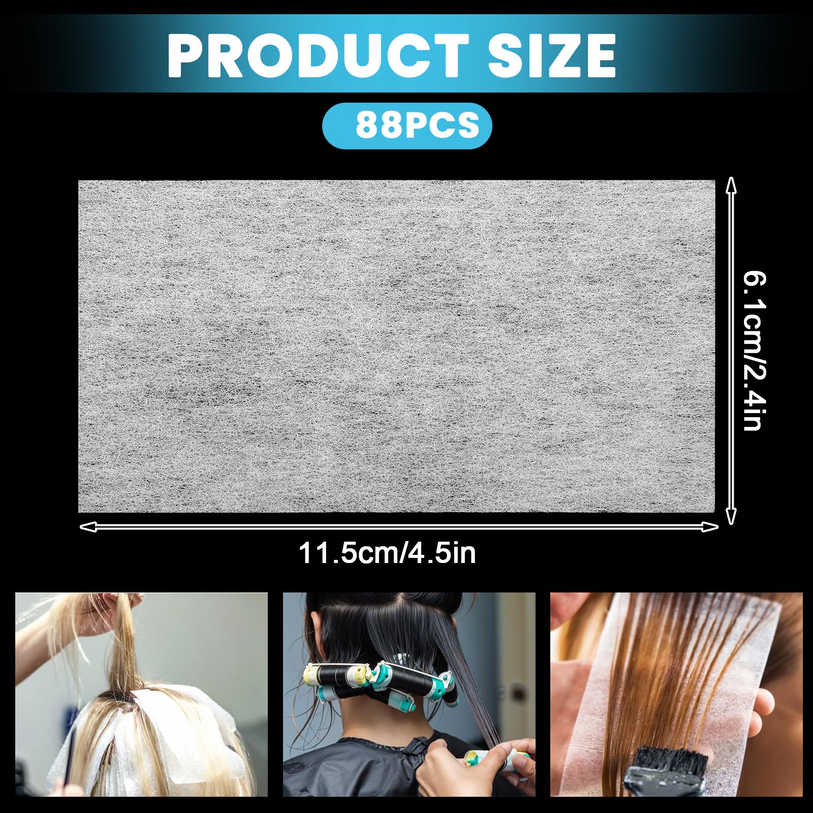 Close up view of high temperature resistant tissue papers for professional hot and cold hair perming.