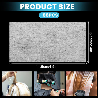 Close up view of high temperature resistant tissue papers for professional hot and cold hair perming.