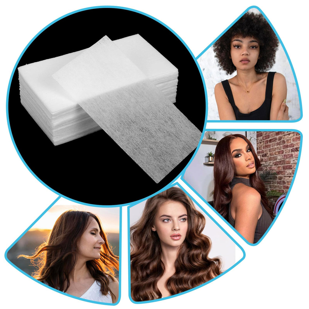 Tiesome hair curling papers stack demonstrating the thickness and breathable material of the salon papers.