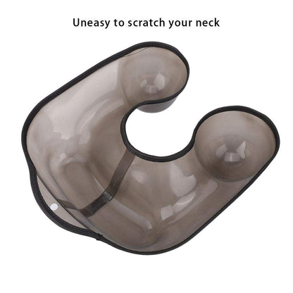 Lightweight hairdressing neck tray for chemical perm solutions in black color.