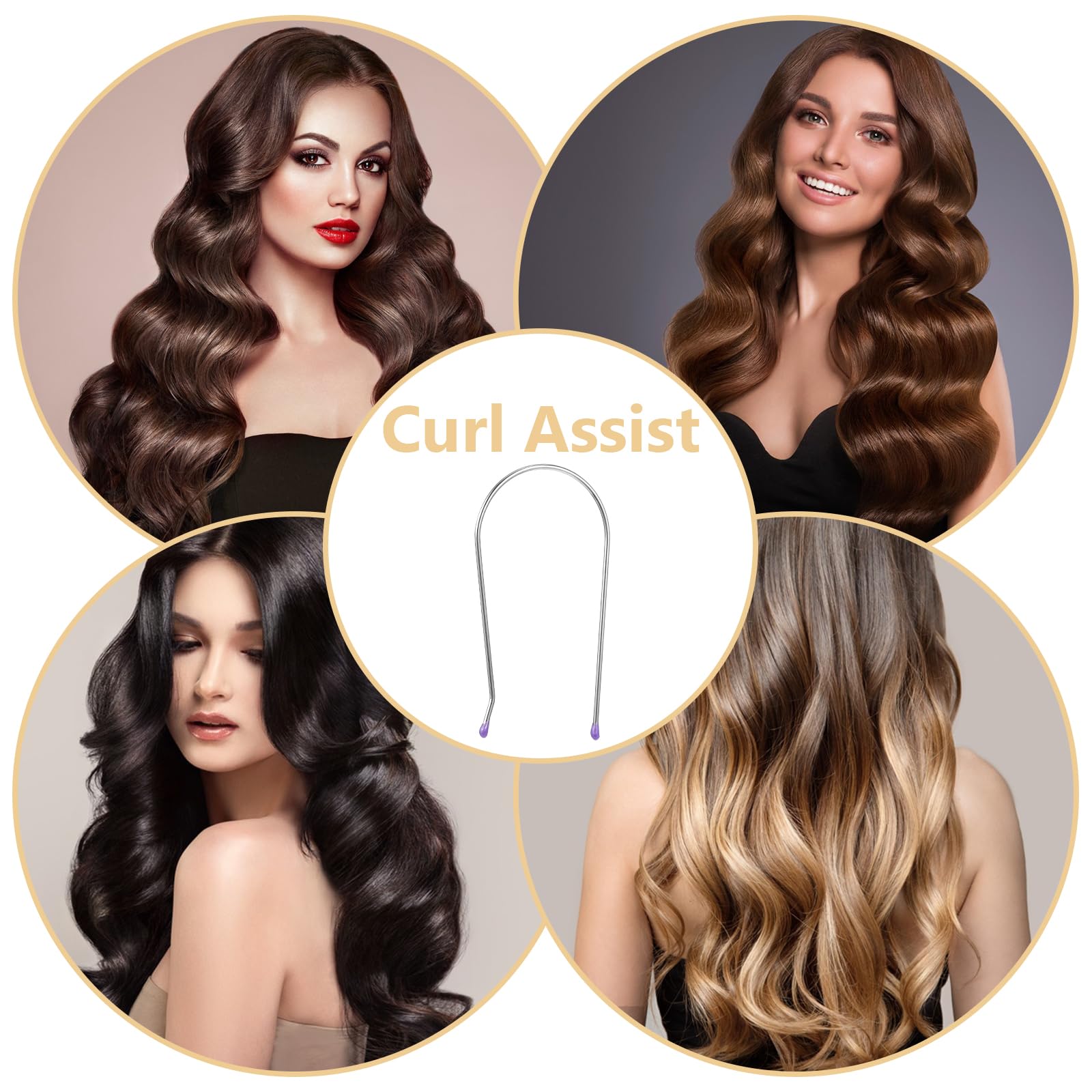 Side view of the flexible U-shaped hot roller securing clips designed for home and professional salon use.