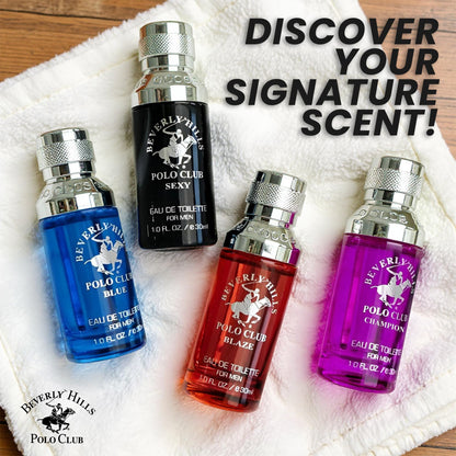 Professional lifestyle shot of the premium cologne gift collection