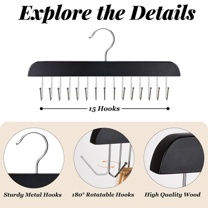 Wooden extension storage rack hanging in a closet organizing hair extensions