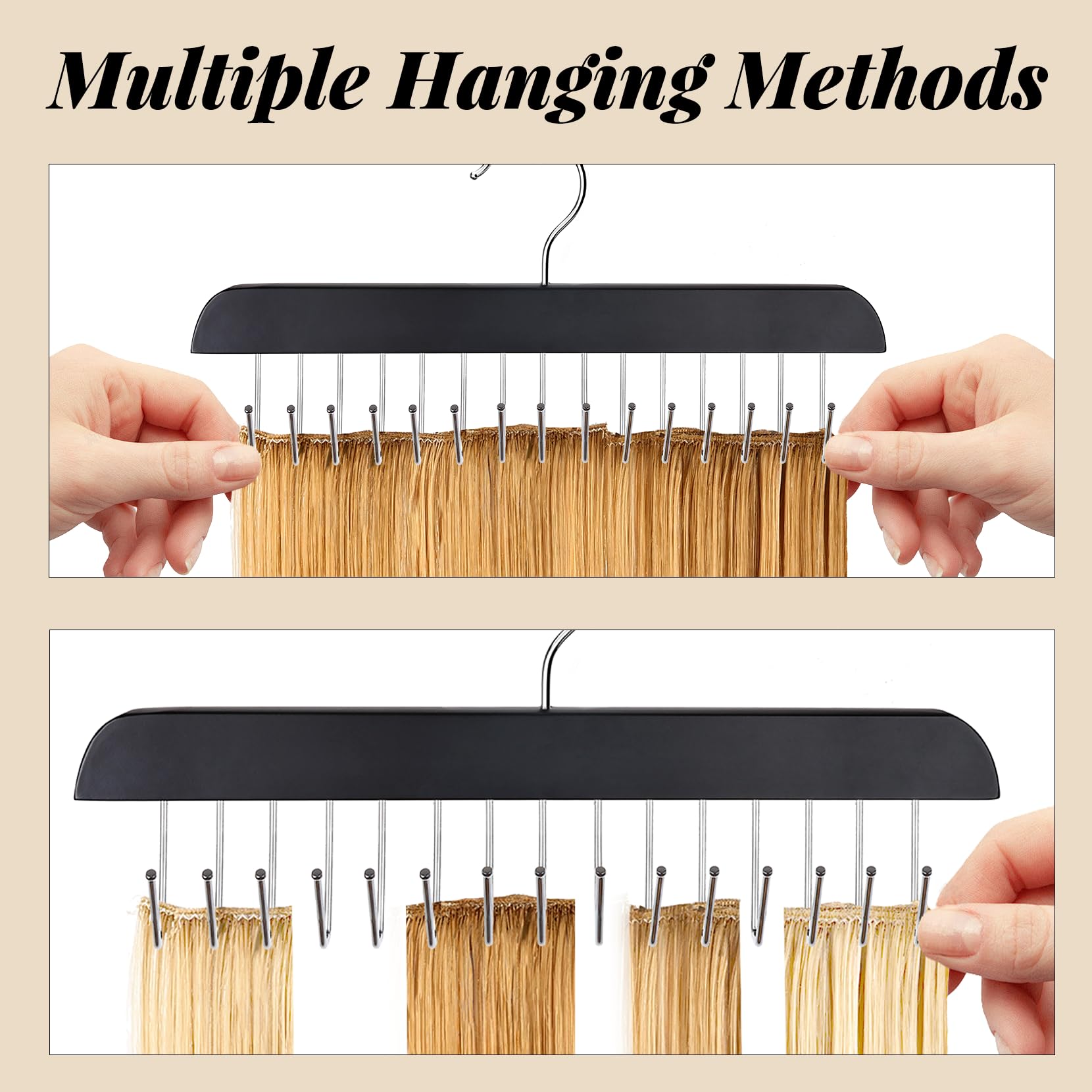 Professional hair braiding holder being used for styling extra wide wefts