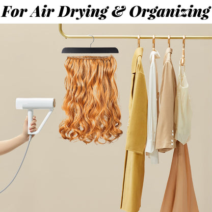 Authentic salon hair extension hanger used for drying and coloring hairpieces