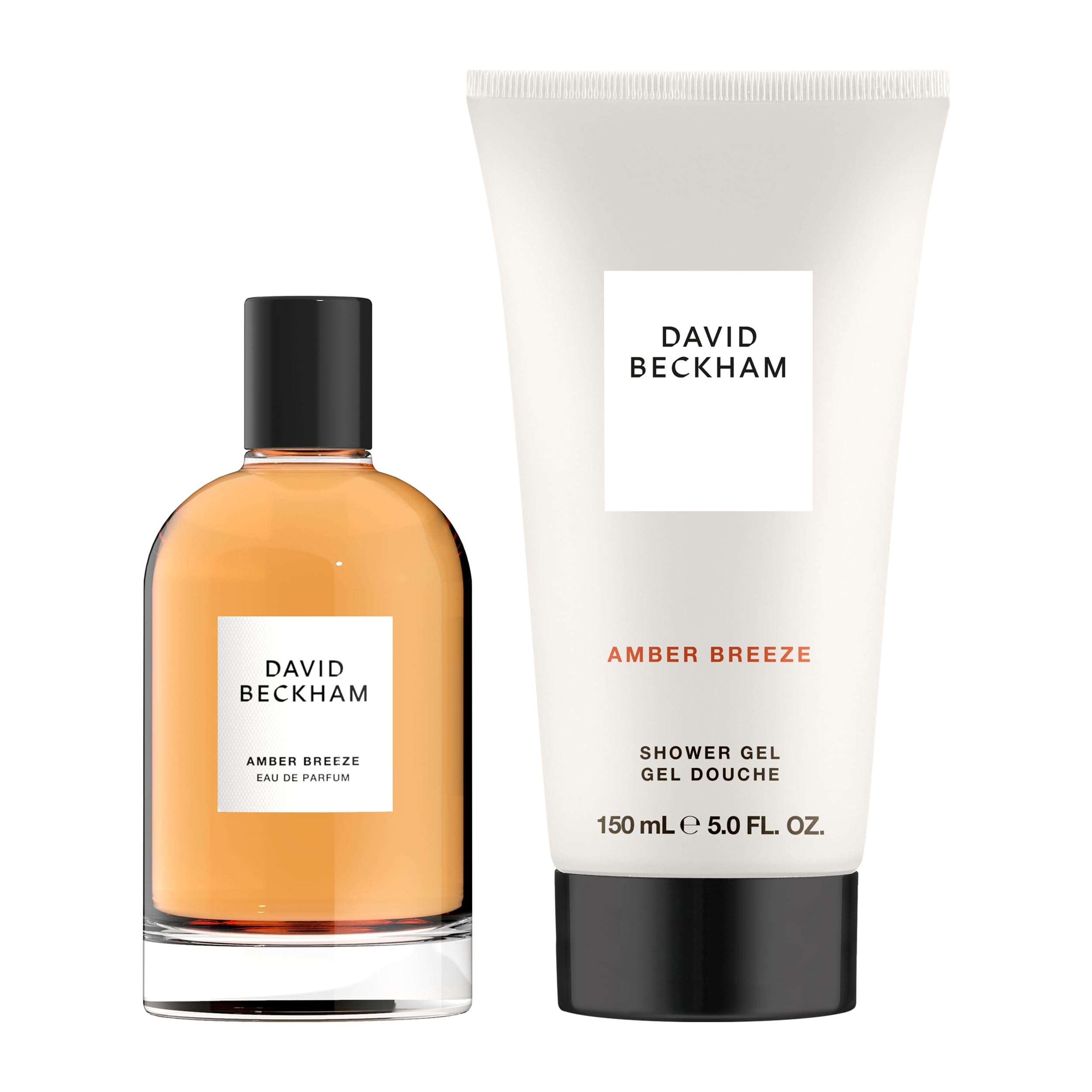 David Beckham Amber Breeze perfume bottle and shower gel