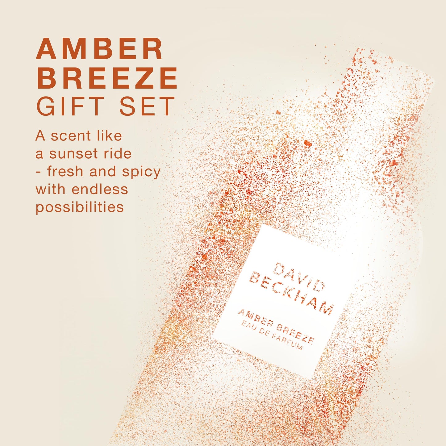 David Beckham Amber Breeze fragrance box packaging