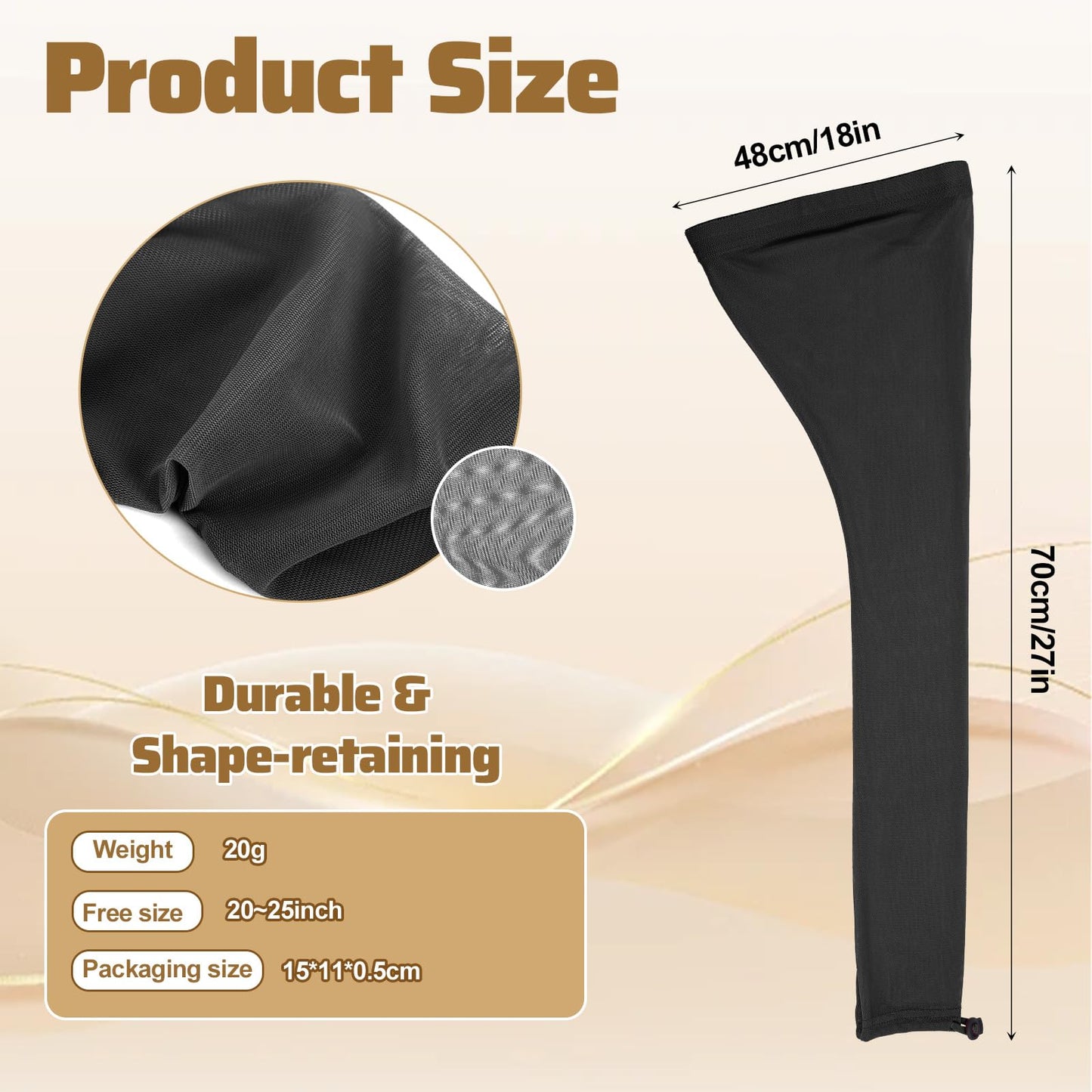 Roaming breathable loc sock wrap model view showing drawstring adjustment mechanism