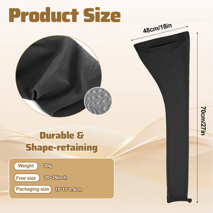 Roaming breathable loc sock wrap model view showing drawstring adjustment mechanism