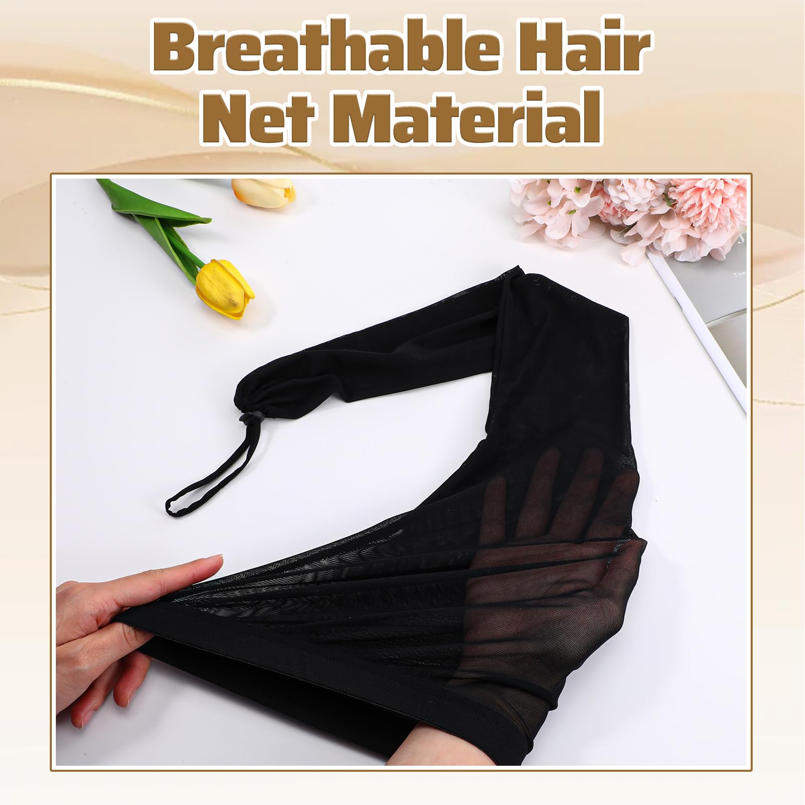 Roaming dreadlock cap sleep protection view demonstrating secure fit on hair bun